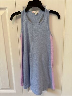 Crewcuts Girls Light Blue Tank Dress with Lavender Side Panels